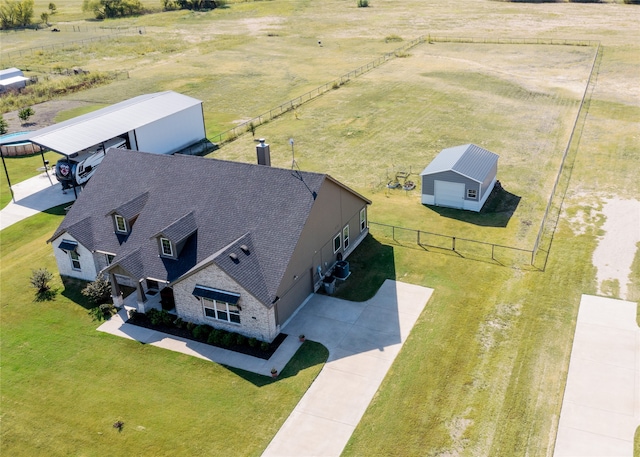 bird's eye view with a rural view