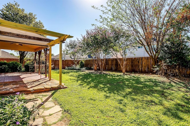 view of yard featuring a patio