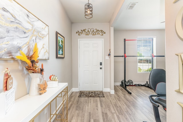 foyer featuring light hardwood / wood-style floors