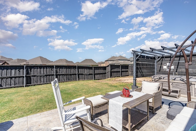 view of patio / terrace featuring a pergola