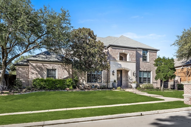 view of front of home featuring a front yard