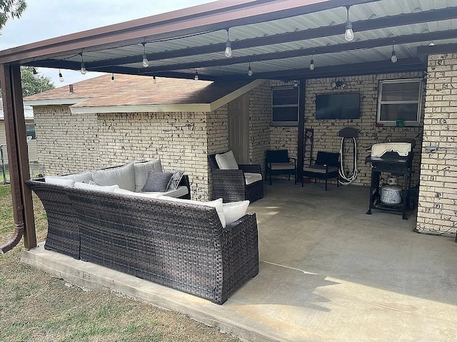 view of patio featuring outdoor lounge area