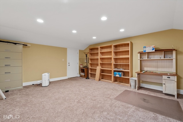 interior space with light colored carpet