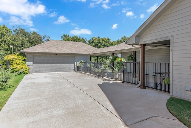 view of home's exterior with a garage