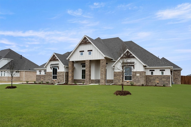 view of front of property with a front lawn