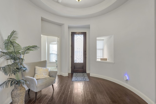 foyer entrance with hardwood / wood-style floors