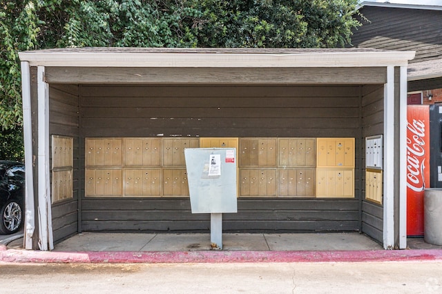 exterior space with a mail area