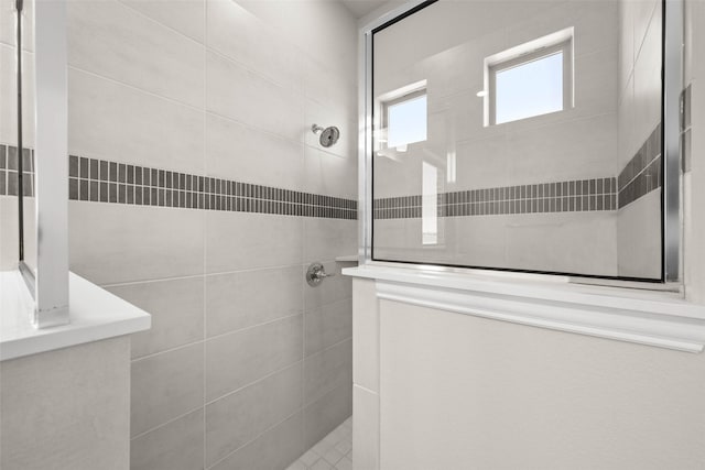 bathroom featuring walk in shower