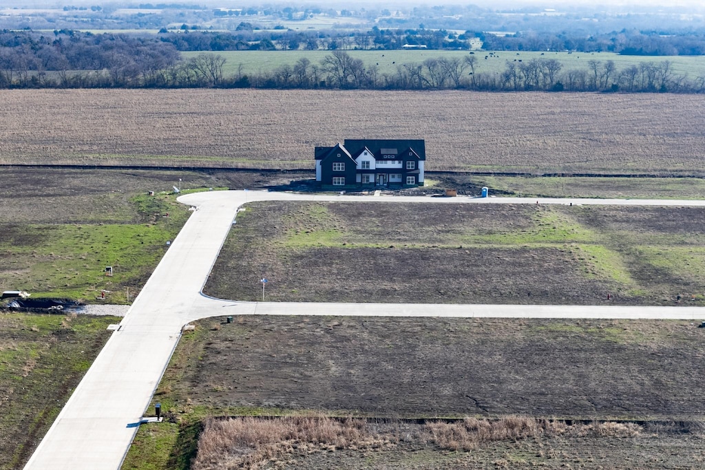 drone / aerial view with a rural view