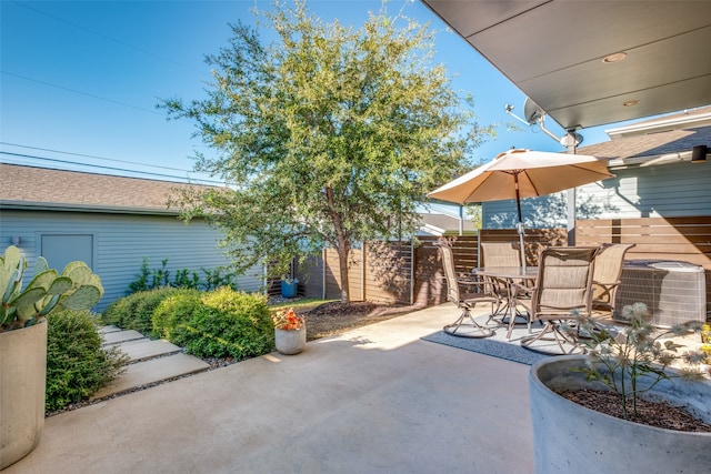 view of patio featuring central AC