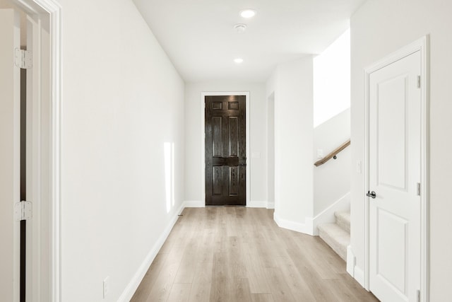 hallway featuring light hardwood / wood-style floors