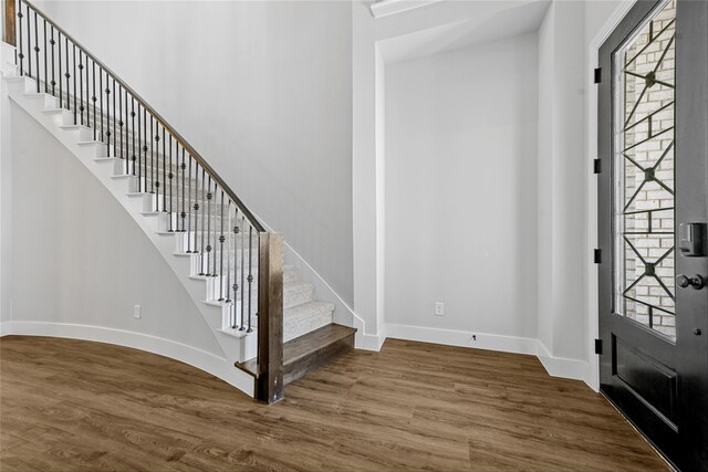 entrance foyer featuring plenty of natural light and wood-type flooring