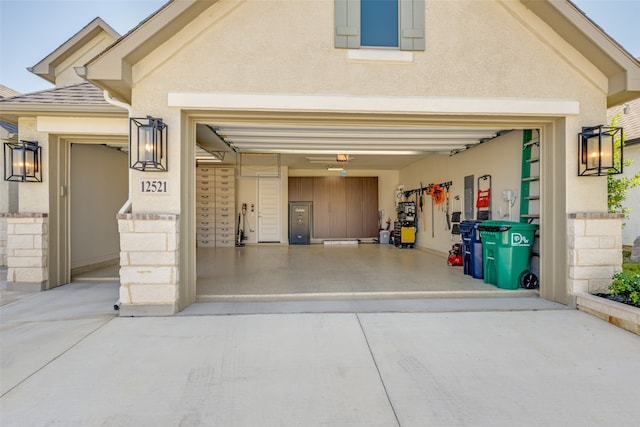 view of garage