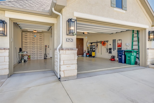 garage featuring electric panel