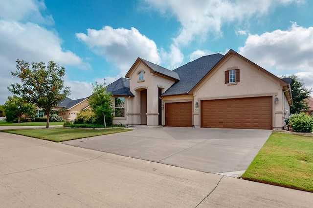 view of front of home with a front lawn