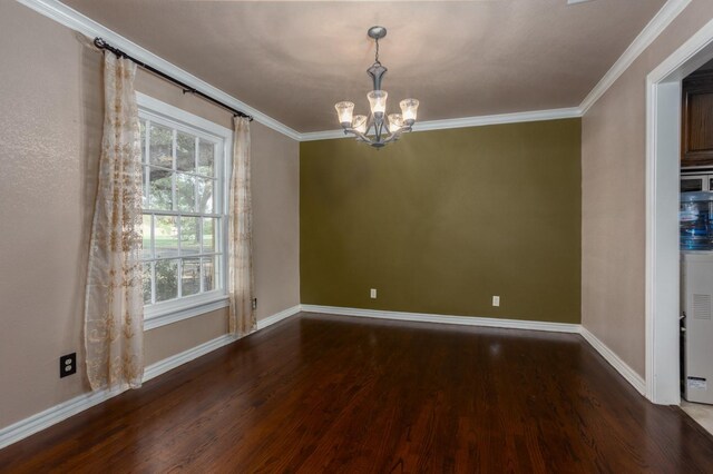 5903 Crowley Rd, Edgecliff Village, TX 76134 - spare room with a chandelier, wood finished floors, ornamental molding, and baseboards