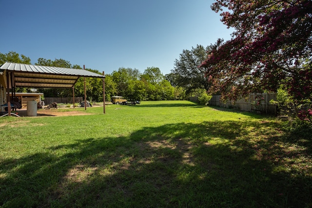 view of yard with a gazebo