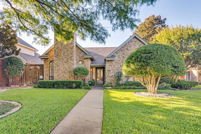 view of front of property featuring a front yard