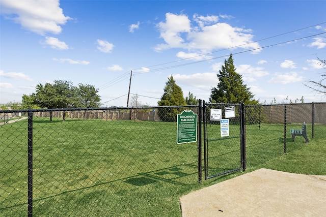 view of property's community with a yard