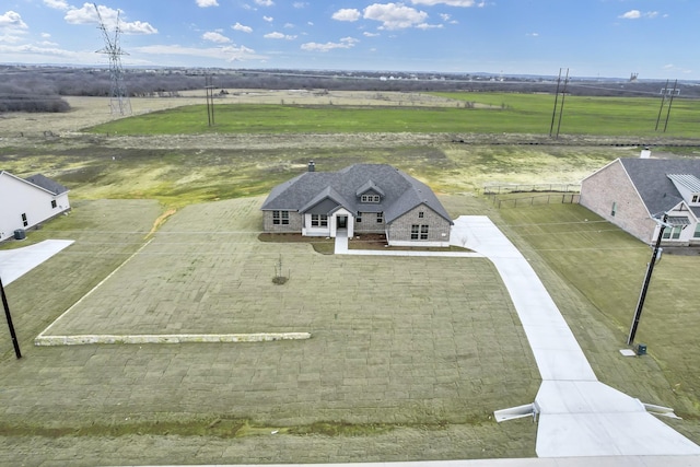 aerial view featuring a rural view