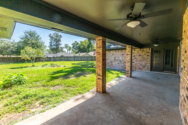 view of patio / terrace with ceiling fan