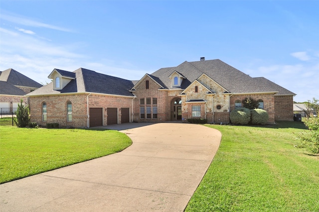 view of front facade with a front yard