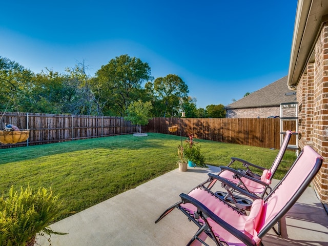 view of yard featuring a patio area