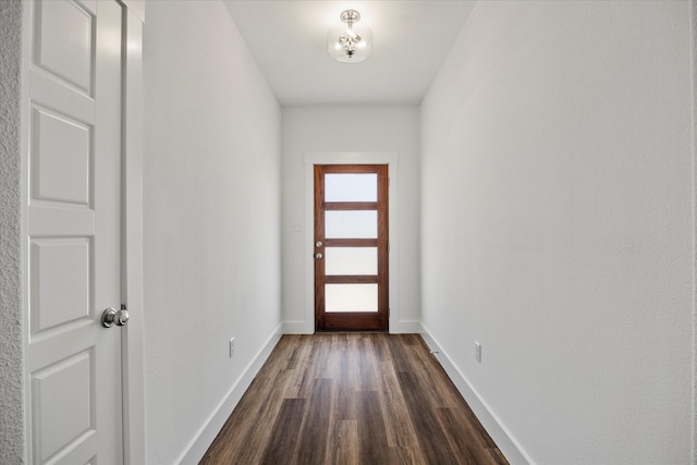 entryway with dark hardwood / wood-style floors