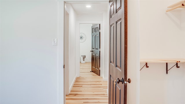 hall featuring light hardwood / wood-style flooring