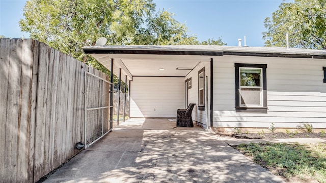 view of home's exterior with a patio