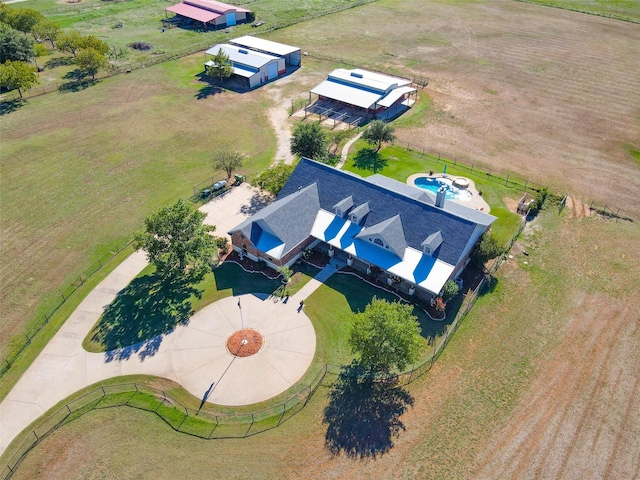 bird's eye view featuring a rural view