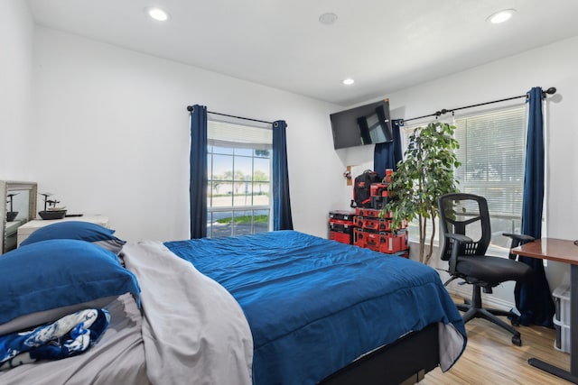 bedroom featuring light hardwood / wood-style flooring