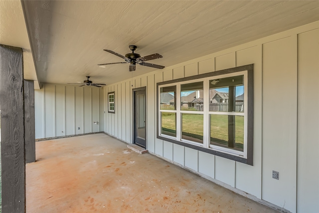 view of patio / terrace with ceiling fan