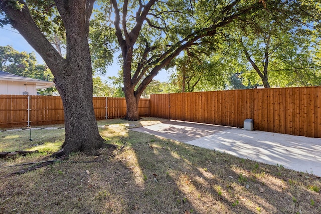 view of yard with a patio area