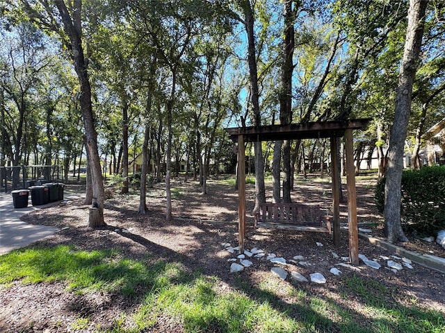 view of yard featuring fence