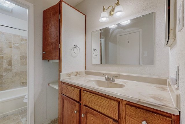 13818 Methuen Green Ln, Dallas, TX 75240 - bathroom with vanity and tub / shower combination