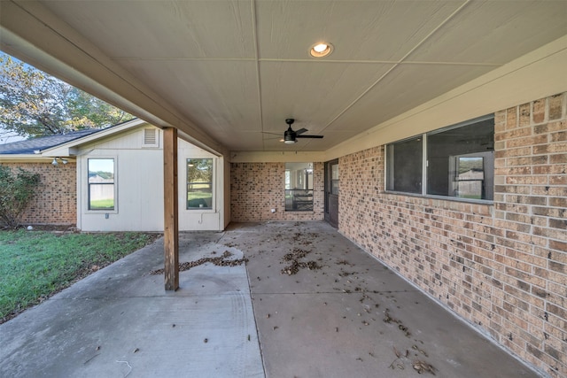 view of patio / terrace with ceiling fan