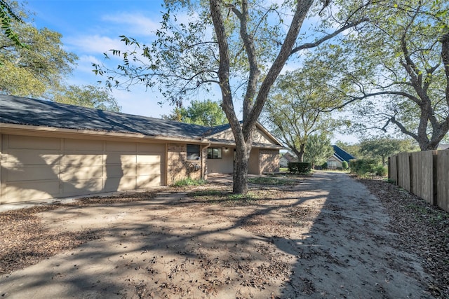 exterior space featuring a garage