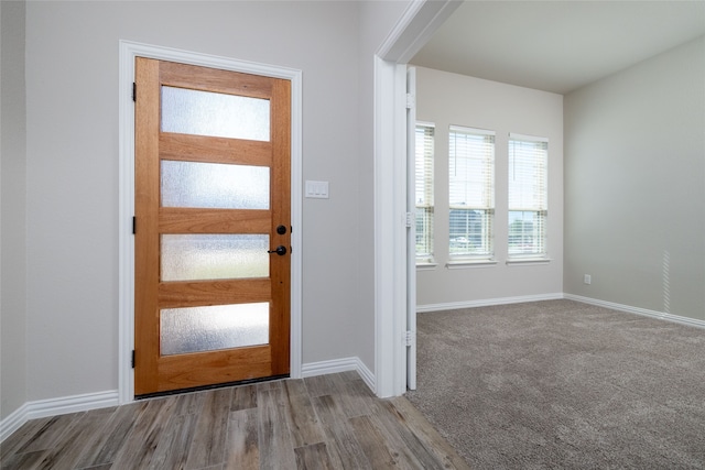 entrance foyer with light wood-type flooring