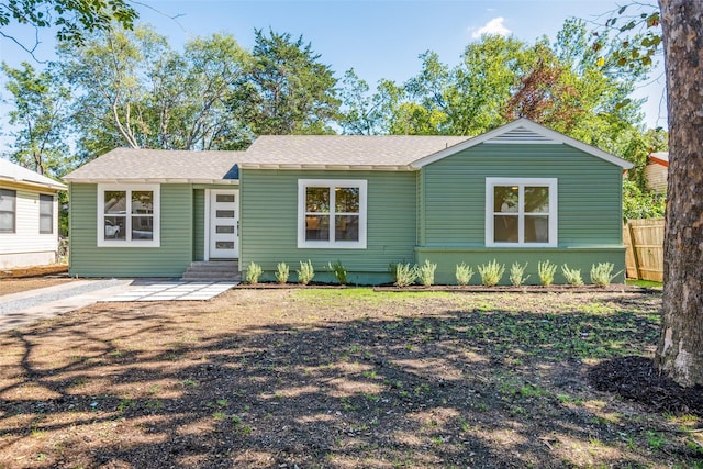 view of single story home