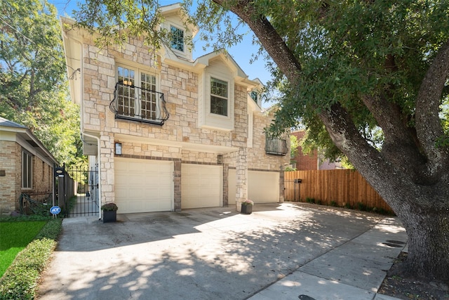 view of front of home with a garage