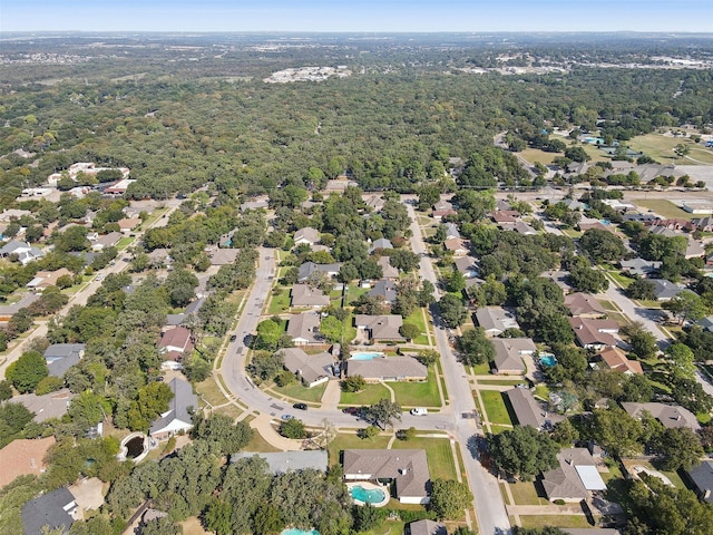 bird's eye view with a residential view and a forest view