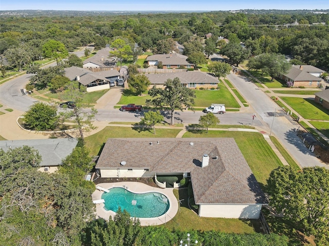aerial view with a residential view