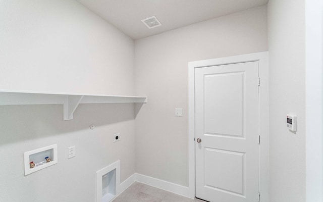 laundry area with washer hookup, electric dryer hookup, and gas dryer hookup