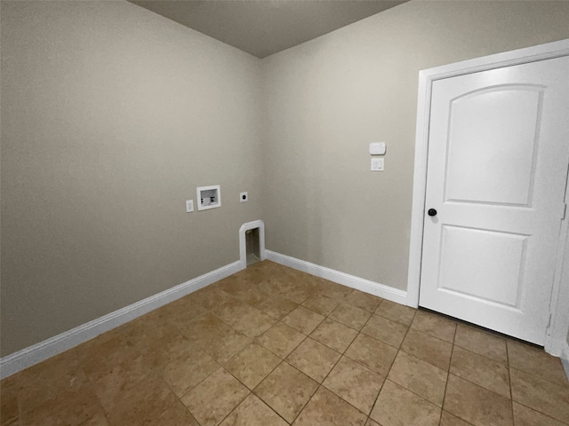 clothes washing area featuring washer hookup, hookup for an electric dryer, and tile patterned floors