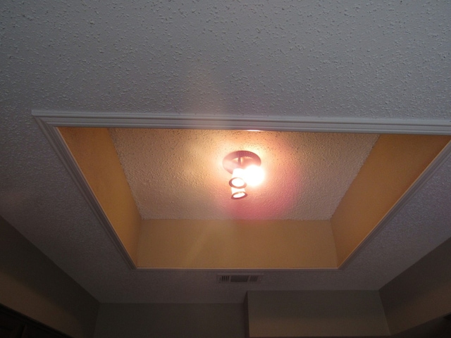 room details with a textured ceiling