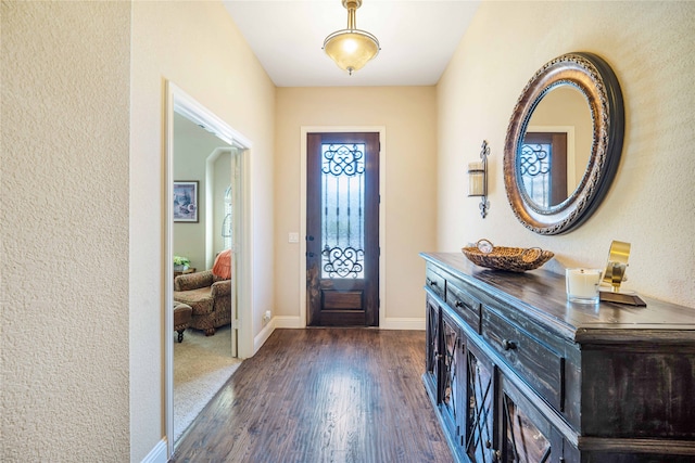 foyer featuring dark hardwood / wood-style flooring