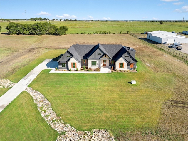 drone / aerial view with a rural view