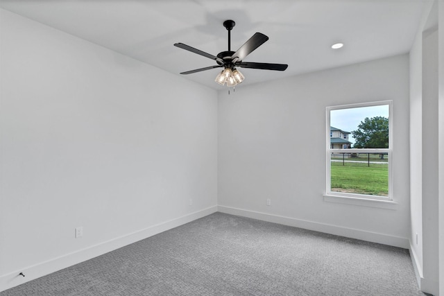 5360 Moncrief Rd, Justin, TX 76247 - unfurnished room with baseboards, ceiling fan, carpet flooring, and recessed lighting