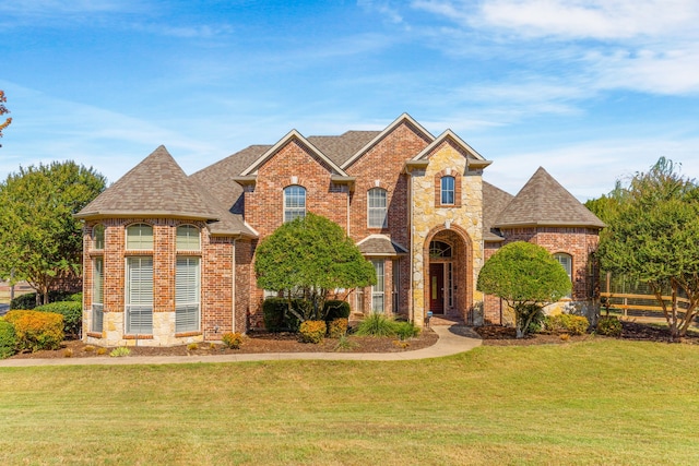 view of front of home featuring a front yard